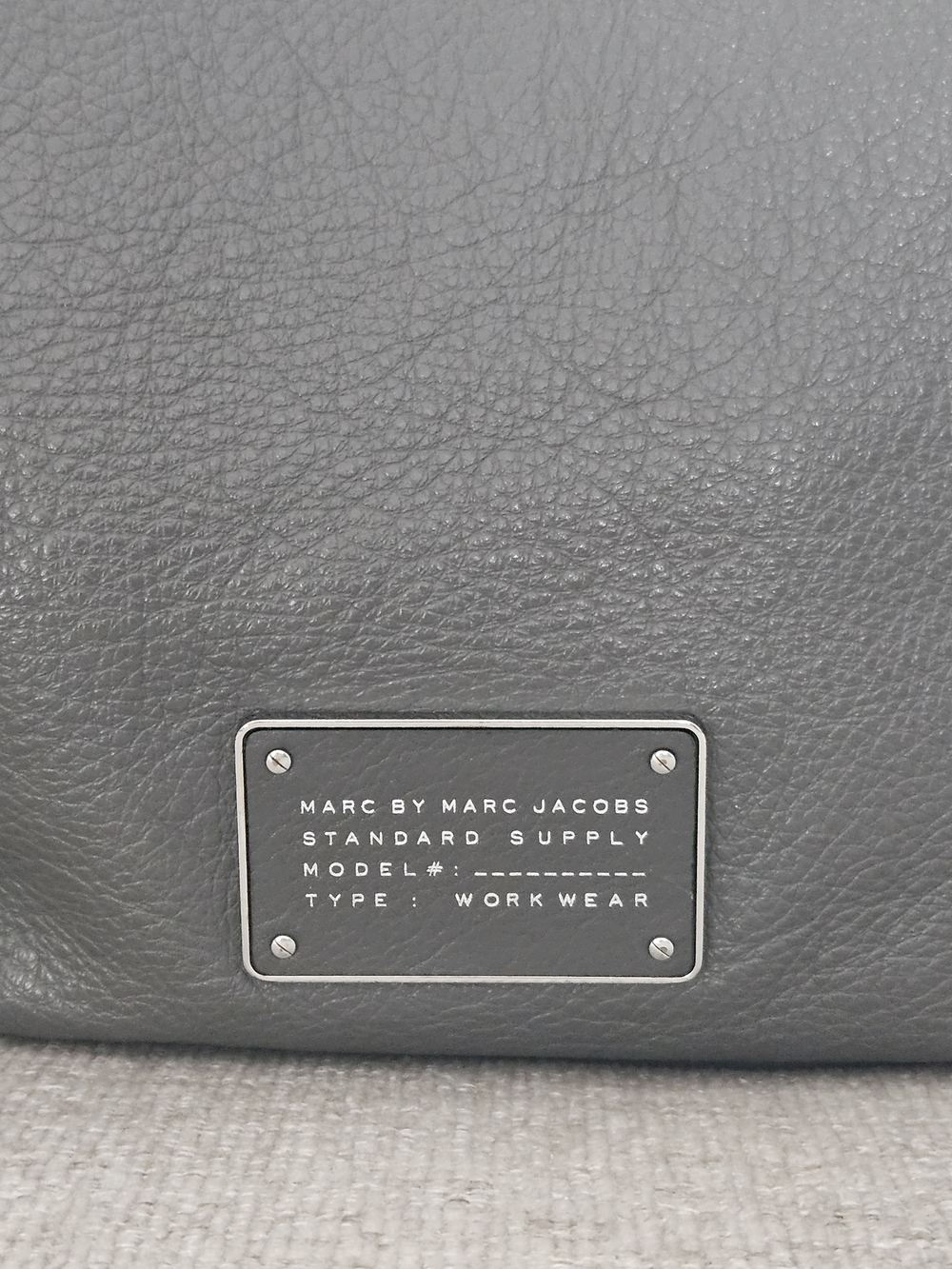 Marc by Marc Jacobs Slate Gray Pebbled Leather Hobo Shoulder Bag - Picture 2 of 12